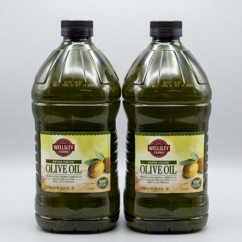 2 Bottles of Wellsley Farms Extra Virgin Olive Oil, 3 L