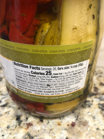 Casa Diva Grilled Mixed Vegetables Eggplant Piquillo Pepper Zucchini, 32.5 oz