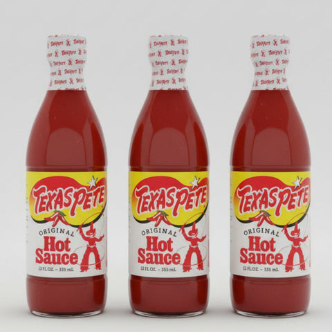 4 BOTTLES Texas Pete Hot Sauce 12 oz Bottle Pepper Wing Tabasco Eggs FREE SHIP
