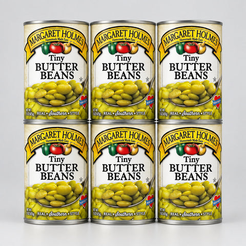 6 Cans of Margaret Holmes Southern Style Tiny Butter Beans, 15 oz