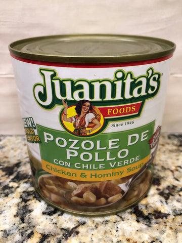 4 Cans of Juanita's Pozole De Pollo Chicken & Hominy Soup, 25 oz