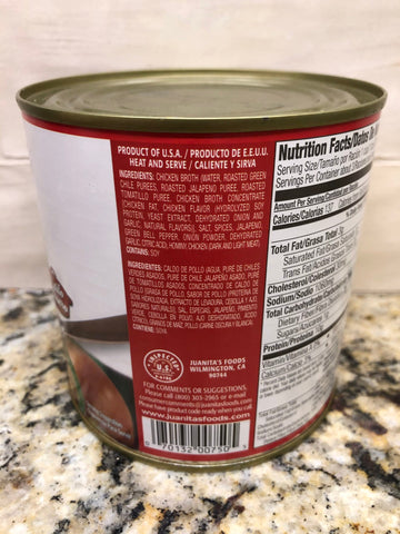 4 Cans of Juanita's Pozole De Pollo Chicken & Hominy Soup, 25 oz