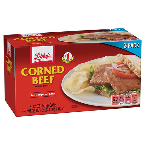 3 x Libby Corned Beef 12oz Can Sandwich Meat Spread Cans