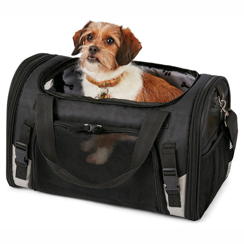 Black Mobile Dog Gear Pet Carrier PLUS Tote with Lined Food Puppy