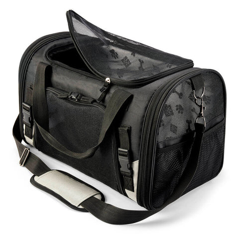 Black Mobile Dog Gear Pet Carrier PLUS Tote with Lined Food Puppy