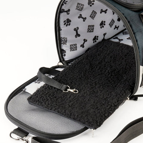 Gray Mobile Dog Gear Pet Carrier PLUS Tote with Lined Food Puppy