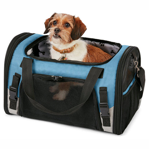 BLUE Mobile Dog Gear Pet Carrier PLUS Tote with Lined Food Puppy