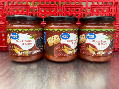 3 Jars of Great Value Mild Black Bean & Corn Salsa, 16 oz