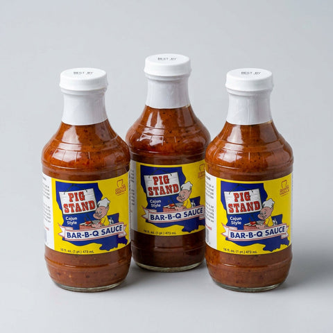 3 Bottles of Pig Stand Cajun Style Bar-B-Q BBQ Sauce, 16 oz