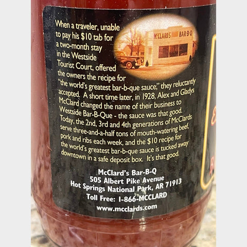 2 Bottles of McClard's Barbecue Sauce, 18 oz