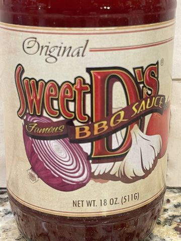 2 BOTTLES Sweet D's Original Barbecue BBQ Sauce 18 oz Ribs Pork