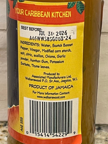 2 Bottles of Walkerswood Scotch Bonnet Pepper Sauce, 6 oz