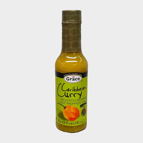 2 Bottles of Grace Caribbean Curry Scotch Bonnet Hot Pepper Sauce, 4.8 oz