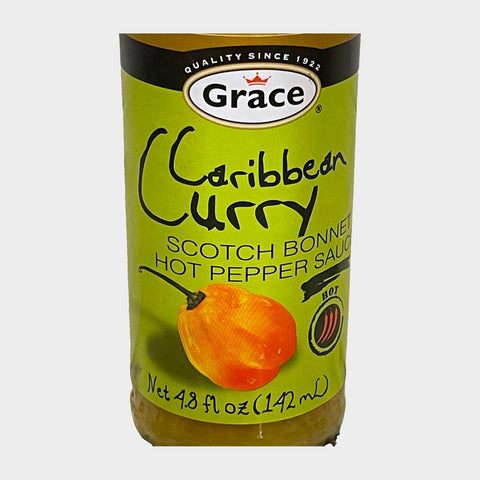 2 Bottles of Grace Caribbean Curry Scotch Bonnet Hot Pepper Sauce, 4.8 oz