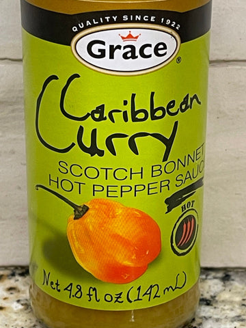 2 Bottles of Grace Caribbean Curry Scotch Bonnet Hot Pepper Sauce, 4.8 oz
