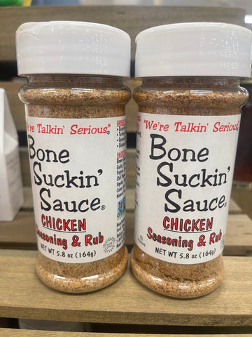 2 BOTTLES Bone Suckin’ Sauce Chicken Seasoning & Rub 5.3 oz. Jar
