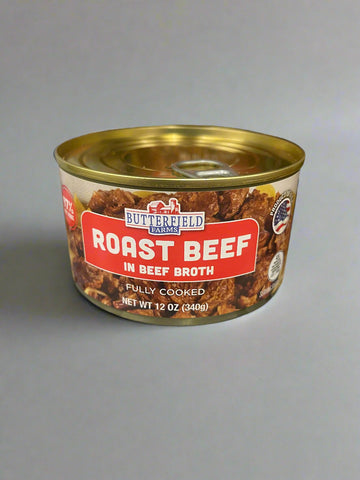 4 CANS Butterfield Farms Roast Beef in Beef Broth 12 oz can