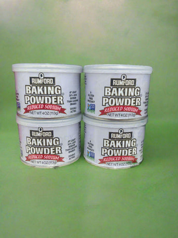 4 CANS Rumford Baking Powder Reduced Sodium 4 Oz