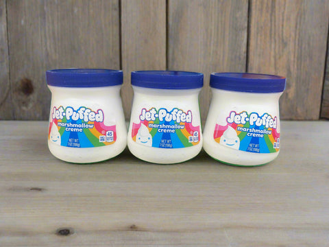3 Jars Jet-Puffed Marshmallow Creme 7 oz Fluffernutter dessert