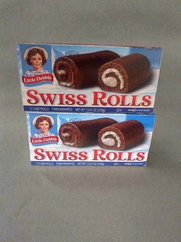 2 Boxes Little Debbie Swiss Rolls Chocolate Cake with Icing Snack
