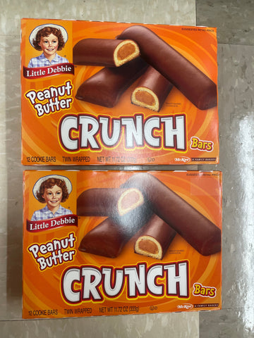 2 Boxes Little Debbie Peanut Butter Crunch Bars 24 Total Snacks