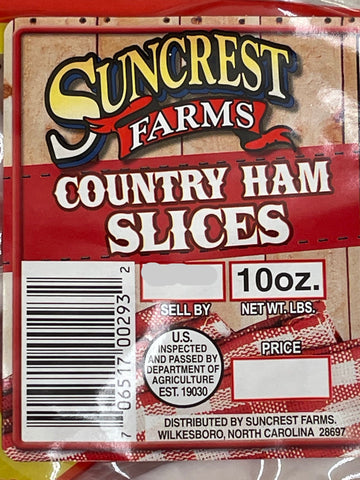 Suncrest Farms Old Fashioned Cured Country Ham Slices Pork NC 10 oz