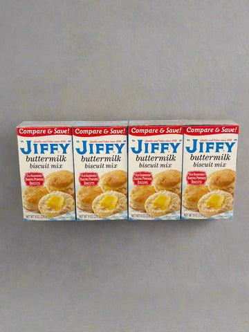 4 Boxes Old Fashioned Jiffy Buttermilk Biscuit Mix 8 Oz Dough