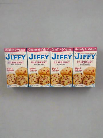 4 Boxes America's Favorite Jiffy Raspberry Muffin Mix 7 Oz Sweet