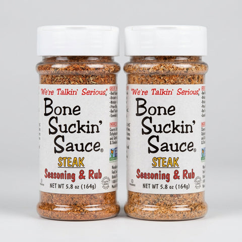 2 Bottles Bone Suckin’ Sauce Steak Seasoning & Rub 5.8 oz. Jar