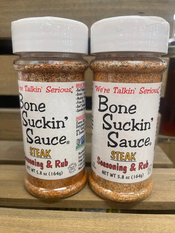 2 BOTTLES Bone Suckin’ Sauce Steak Seasoning & Rub 5.8 oz. Jar