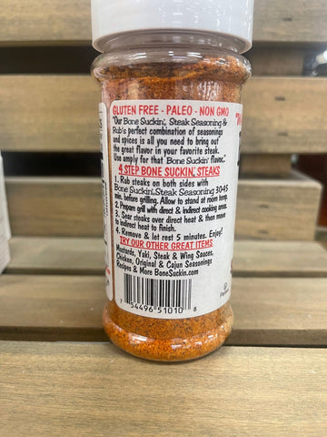2 Bottles Bone Suckin’ Sauce Steak Seasoning & Rub 5.8 oz. Jar
