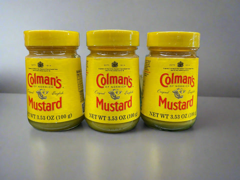 3 Bottles Colman's of Norwich Original Mustard 3.53 oz English Sandwich Condiment