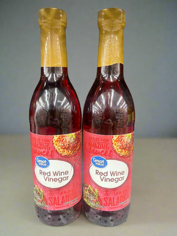 2 Bottles Great Value Red Wine Vinegar 12.7 fl oz Salad Marinade