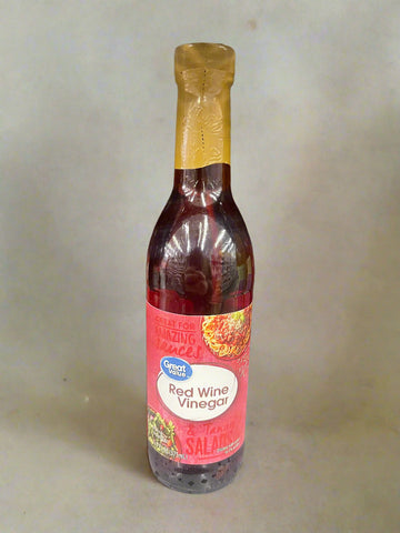 2 Bottles of Great Value Red Wine Vinegar, 12.7 fl oz