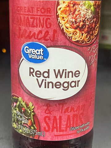 2 Bottles Great Value Red Wine Vinegar 12.7 fl oz Salad Marinade