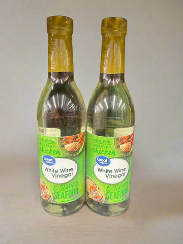 2 Bottles of Great Value White Wine Vinegar, 12.7 fl oz