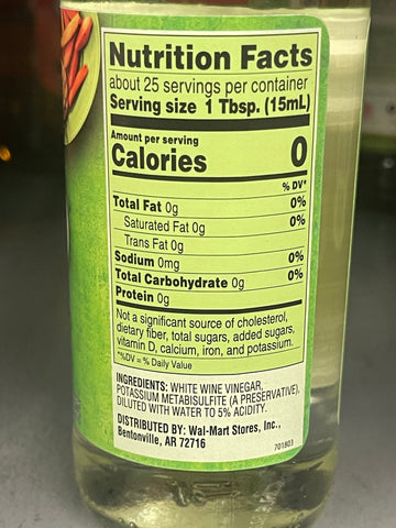 2 Bottles of Great Value White Wine Vinegar, 12.7 fl oz