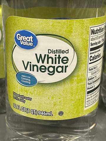 2 Bottles Great Value Distilled White Vinegar 32 fl oz Canning Cleaner