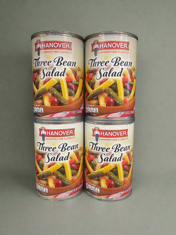 4 Hanover Premium Three Beans Salad 16 oz Can Green Kidney Wax Beans