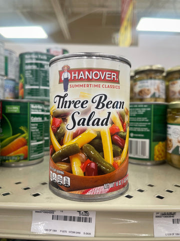 4 Hanover Premium Three Beans Salad 16 oz Can Green Kidney Wax Beans
