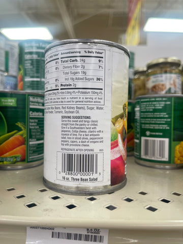 4 Hanover Premium Three Beans Salad 16 oz Can Green Kidney Wax Beans