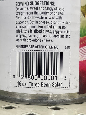 4 Hanover Premium Three Beans Salad 16 oz Can Green Kidney Wax Beans