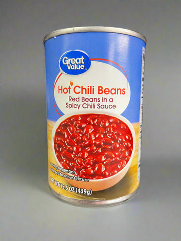 6 CANS Great Value Hot Chili Beans 15.5 oz Can Vegetable jalapeno