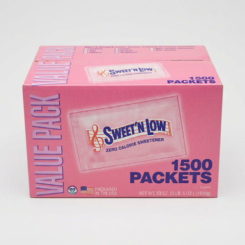 1500 Packets Sweet'N Low Zero Calorie Sugar Substitute Sweetner