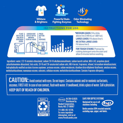 Persil Advanced Clean Oxi+Odor Liquid Laundry Detergent 120 loads 202 fl. oz.