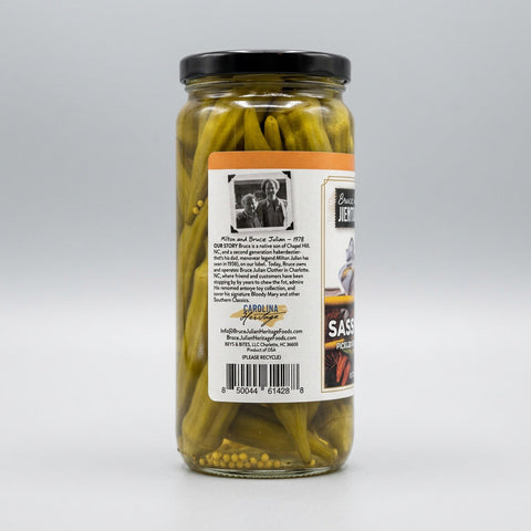Bruce Julian Sassy Okra Mild Pickled Okra, 16 fl oz