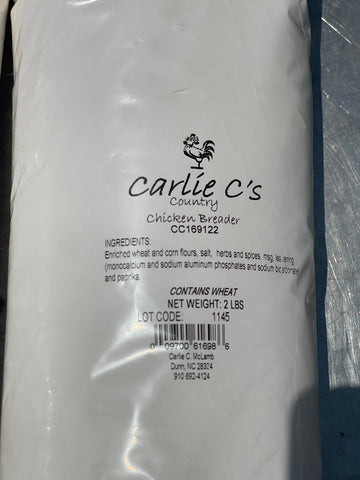 2 BAGS Carlie C's Chicken Breader Mix 2 lb flour fried cube steak NC