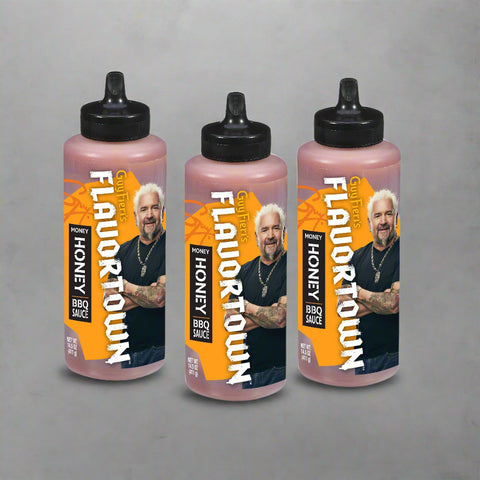 3 BOTTLES Guy Fieri's Flavortown Money Honey BBQ Sauce 14.5 oz Barbecue