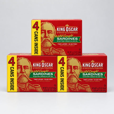 12 CANS King Oscar Sardines in Extra Virgin Olive Oil 3.75 oz fish