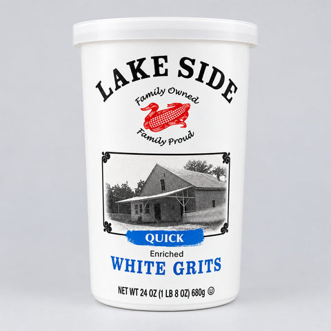 2 Cans of Lakeside Mills Enriched White Grits, 1.75 lb